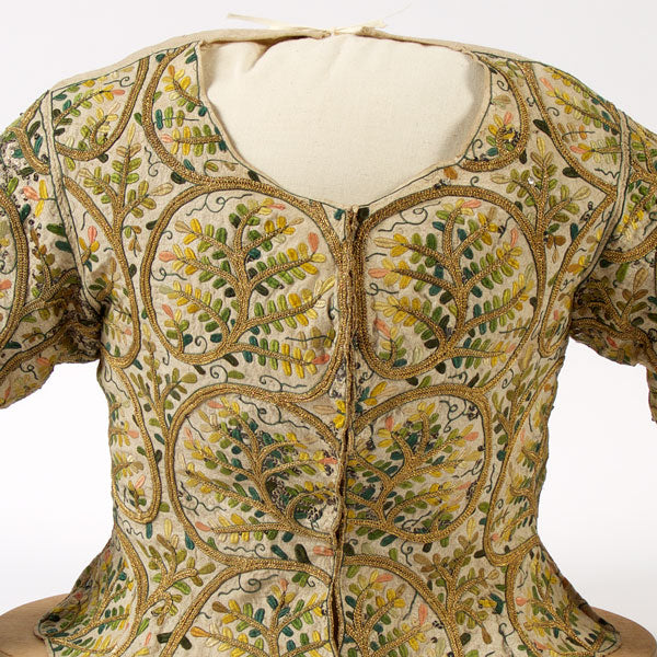 The Shakespeare Birthplace Trust embroidered bodice on tour in Virginia, USA.