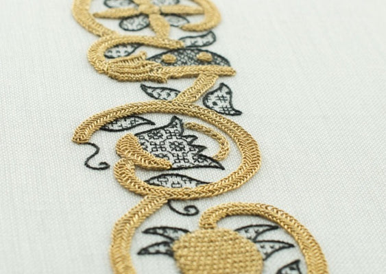 Blackwork Coif by Kate Barlow