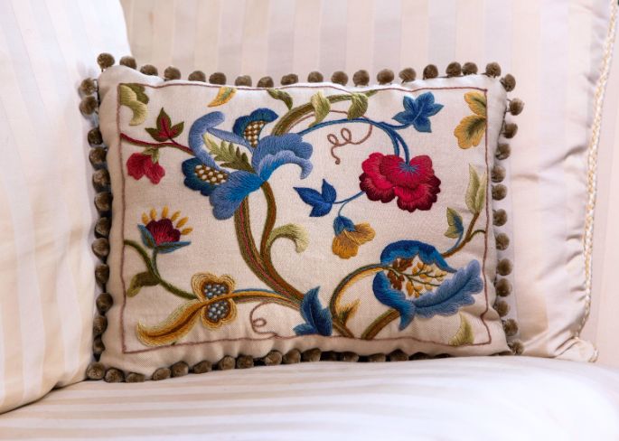 Kit étui à Lunettes Vintage Elsa Williams – Broderie Jacobean Crewel – Motif Floral – Fabriqué Aux USA