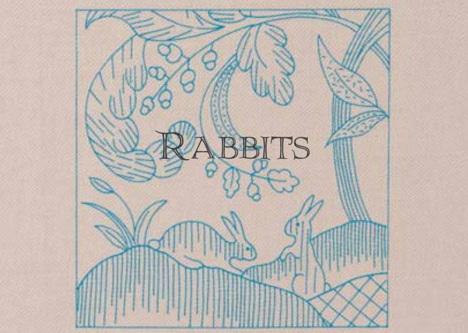 Rabbits Crewel Embroidery Kit | The Crewel Work Company